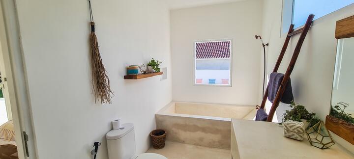 Bathroom with built-in bathtub